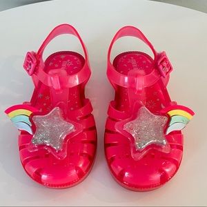 Mini Melissa Pink Jelly Rainbow Sandals Size 9